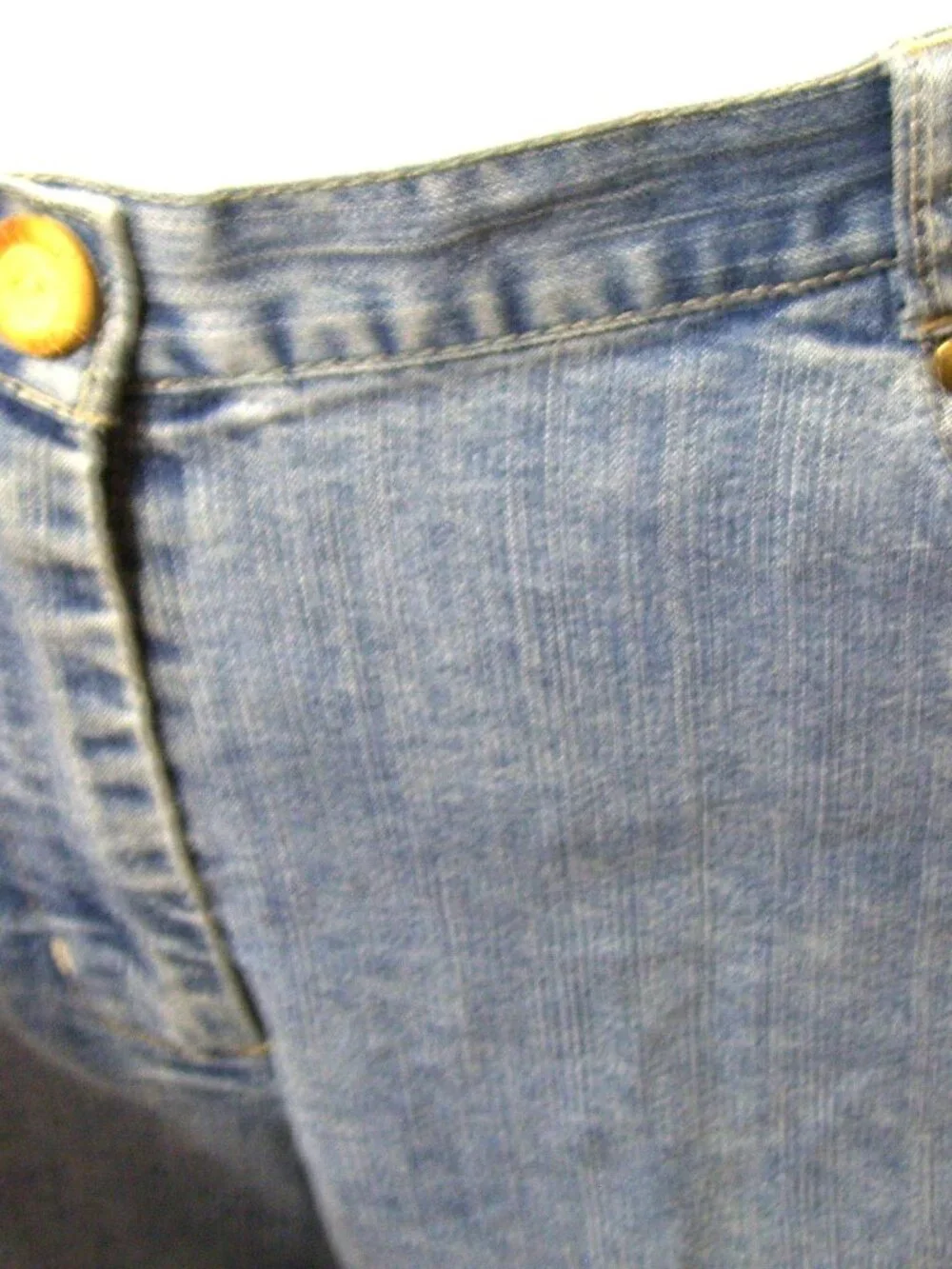 Ruby Rd Blue Denim Gold Embroidery 2 pcs Jacket Pant Suit Size 12